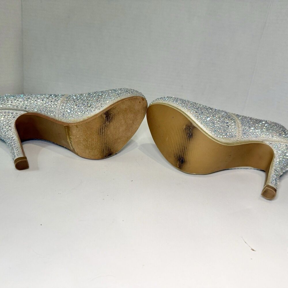 Flourish Cinderella AB Crystal Rhinestone Pumps Size 6 Silver Bridal Wedding - Picture 5 of 5